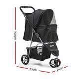 i.Pet Pet Stroller Dog Pram Cat Carrier Large Travel Pushchair Foldable 3 Wheels