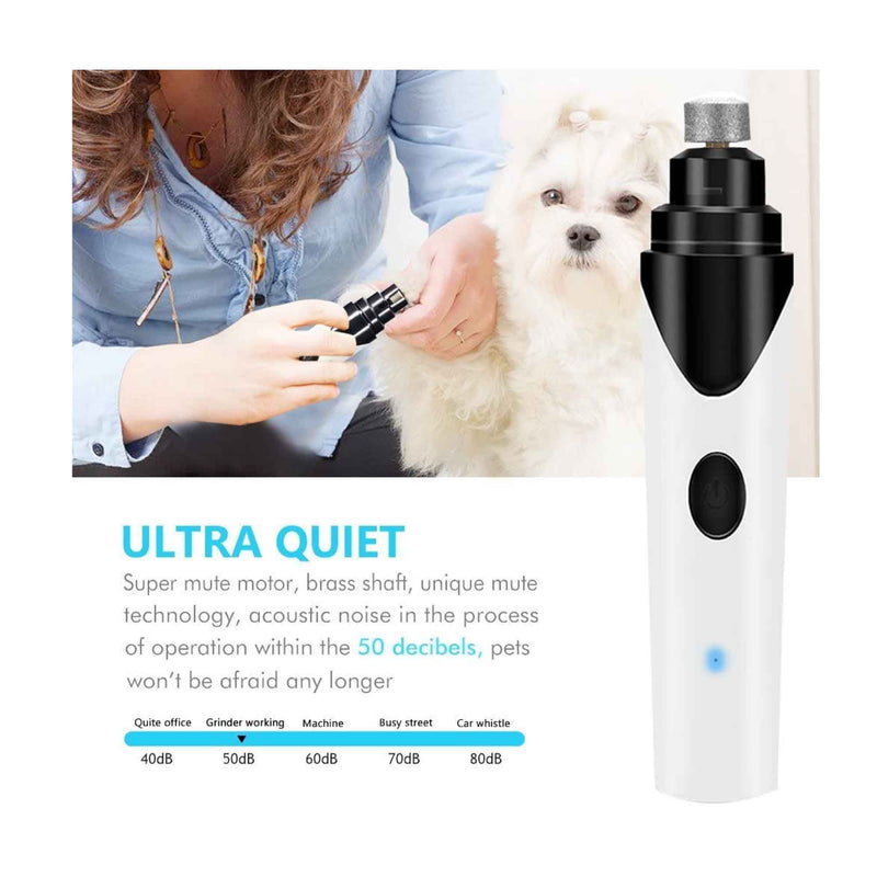 Pet Nail Grinder Dog Cat Electric Trimmer Rechargeable Clipper Claw Filer N8