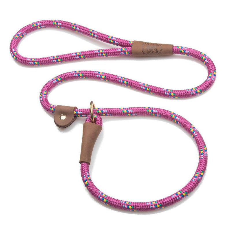 Mendota British Style Slip Leash - Length 1/2in x 6ft(13mm x 1.8m) - Raspberry Confetti