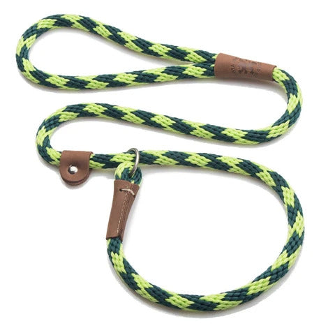 Mendota British Style Slip Leash - Length 1/2in x 6ft(13mm x 1.8m) - Diamond - Jade