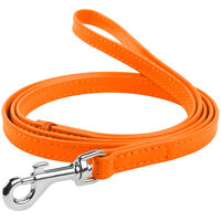 Waudog Leather Flat Clip Leash W25MM - L122CM ORANGE