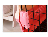 YES4PETS Medium Portable Plastic Dog Cat Pet Pets Carrier Travel Cage With Tray-Pink