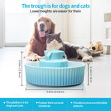 YES4PETS Blue Ceramic Electric Pet Water Fountain Dog Cat Water Feeder Bowl Dispenser