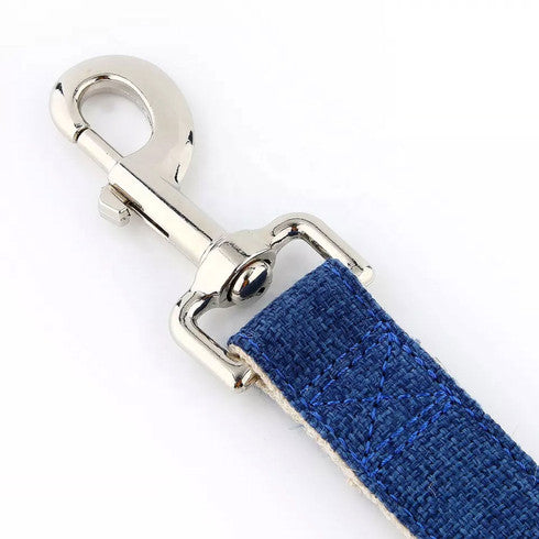 Natural Hemp & Cotton Dog Lead Leash (Ink Blue)