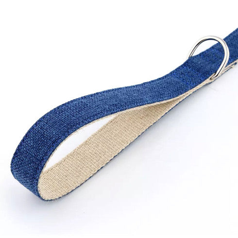 Natural Hemp & Cotton Dog Lead Leash (Ink Blue)