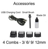 USB Charged pet shaver Cordless Clipper Pet Gromming Kit 4 Different Size Combs